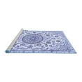 thumbnail image 2 of Ahgly Company Machine Washable Indoor Rectangle Medallion Blue Traditional Area Rugs, 7' x 10', 2 of 4