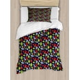 thumbnail image 1 of Strawberry Twin Size Duvet Cover Set, Spring Nature Themed Botanical Floral Pattern with Strawberry Plants and Flowers, Decorative 2 Piece Bedding Set with 1 Pillow Sham, Multicolor, by Ambesonne, 1 of 3