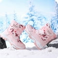 thumbnail image 3 of FAOWME Kids Winter Shoes Outdoor School Warm Snow Boots Shoes For Boys Girls Pink 35, 3 of 6
