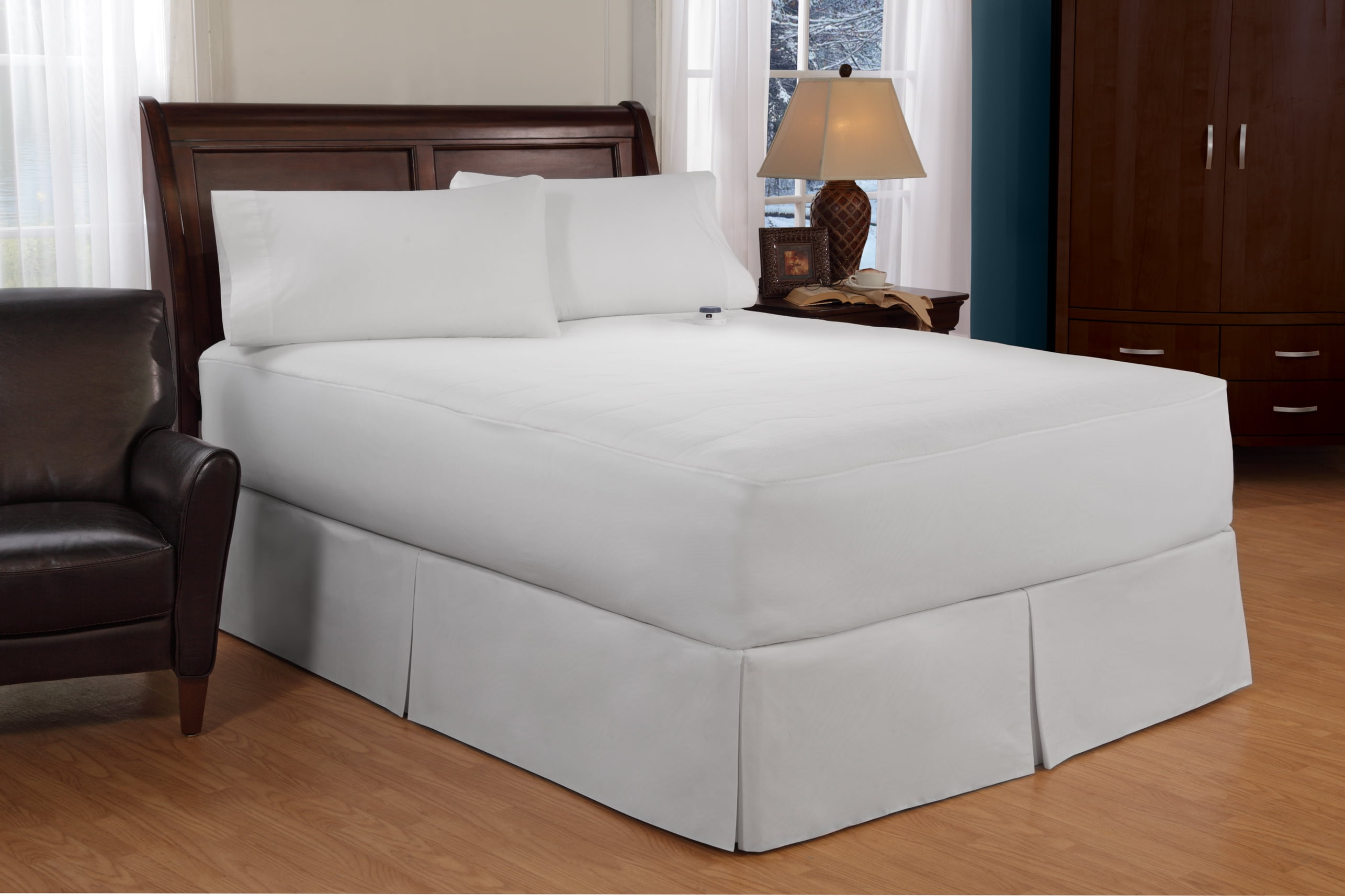 therapedic micro velour electric warming queen mattress pad