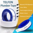thumbnail image 4 of 10 Rolls 1/2 Inch(W) X 520 Inches(L) Teflon Tape,for Plumbers Tape,Plumbing Tape,PTFE Tape,Thread Tape,Plumber Tape for Shower Head,Pipe Sealing,Thread Seal,White…, 4 of 5