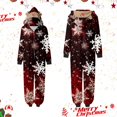thumbnail image 2 of SUXIAN Family Christmas Pajamas Mommy Sleepwear Big Headed Deer Print Long Sleeve Jumpsuit Soft Comfortable Holiday Romper Pajamas Women, 2 of 6