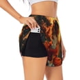 thumbnail image 3 of Lsque Sunset Meditating Dog Printed Women's Running Shorts with Liner Pockets,Elastic Quick Dry Workout Athletic Gym Yoga Shorts,Womens High Waist Shorts-XX-Large, 3 of 9