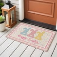 thumbnail image 5 of Rectangle Area Rug 2x3ft, Happy Easter Cute Rabbit Heart Non-Shedding Washable Area Rug, Pink Plaid Polka Dot on Burlap Non Slip Low-Profile Rugs for Living Room, Bedroom Dining Room, 5 of 9