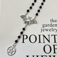 thumbnail image 2 of Gothic Silver Bat Pagan Pentagram Pendant Necklace, 2 of 2