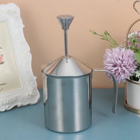 

NUOLUX Stainless Steel Milk Foamer Double Layer Filter Screen Frothing Pitcher Manual Milk Frother Coffee Utensils (800cc)