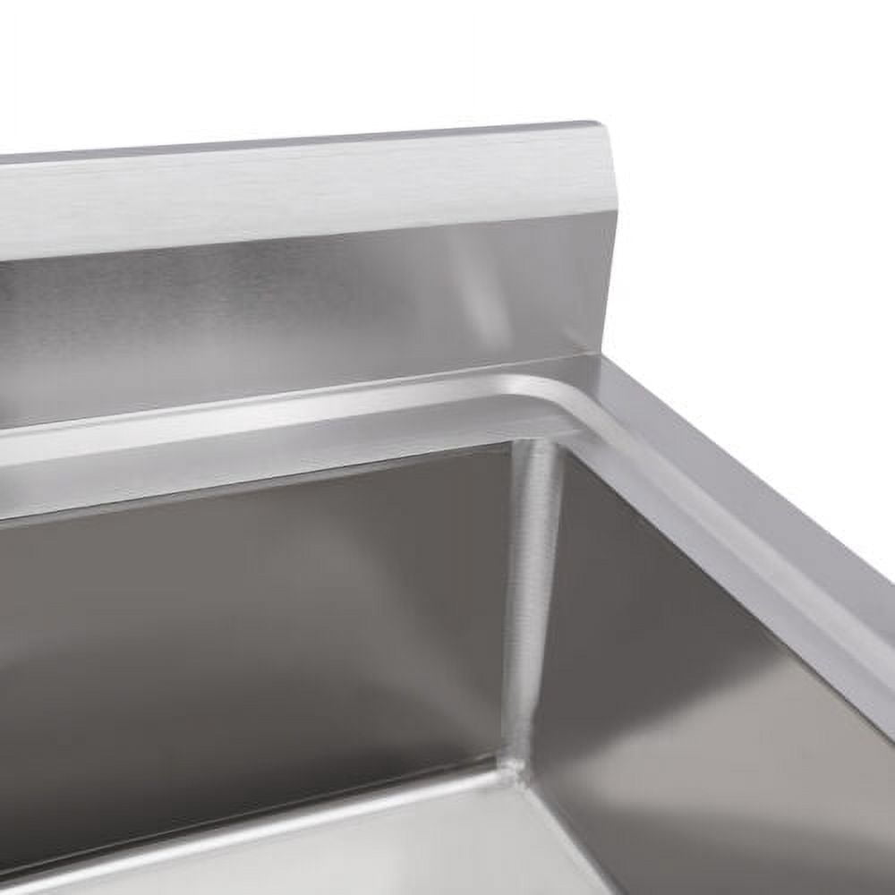 Commercial Utility Prep Sink Stainless Steel 1 Compartment w/Basins Backsplash