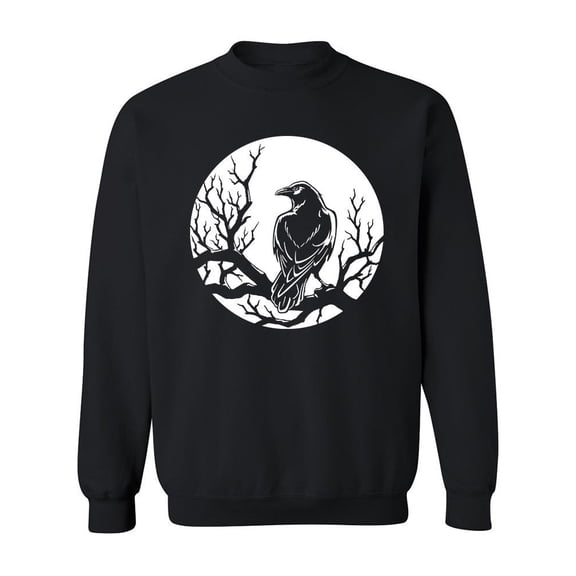 Black Crow On A Branch Sweatshirt Men -Image by Shutterstock, Male 3X-Large