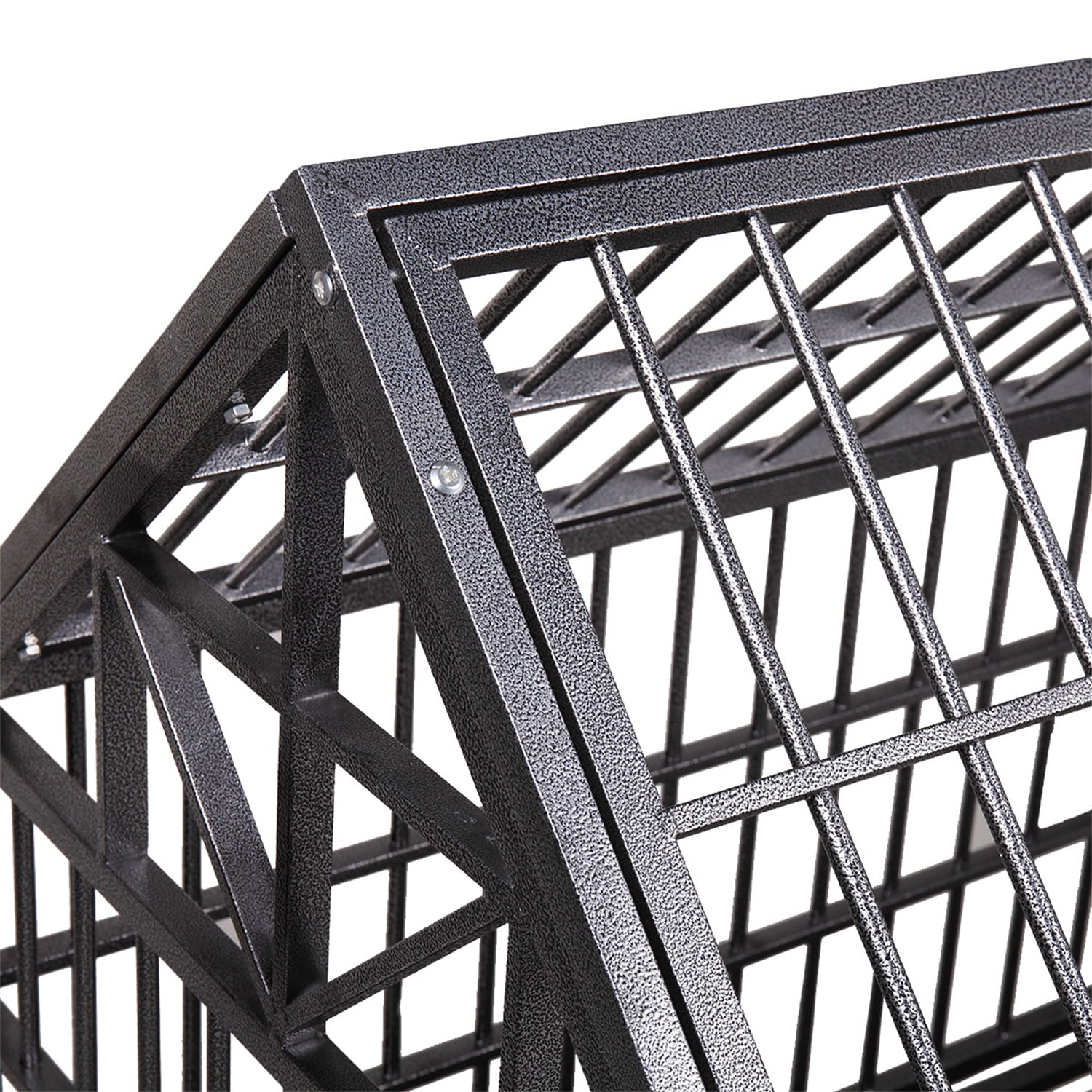 Pefilos 54" Large Dog Cage for Indoor Heavy Duty Metal Dog Crate Kennel with 4 Universal Wheels, Openable Pointed Top and Front Door, Black Pefilos 54" Large Dog Cage for Indoor Heavy Duty Metal Dog Crate Kennel with 4 Universal Wheels, Openable Pointed Top and Front Door, Black