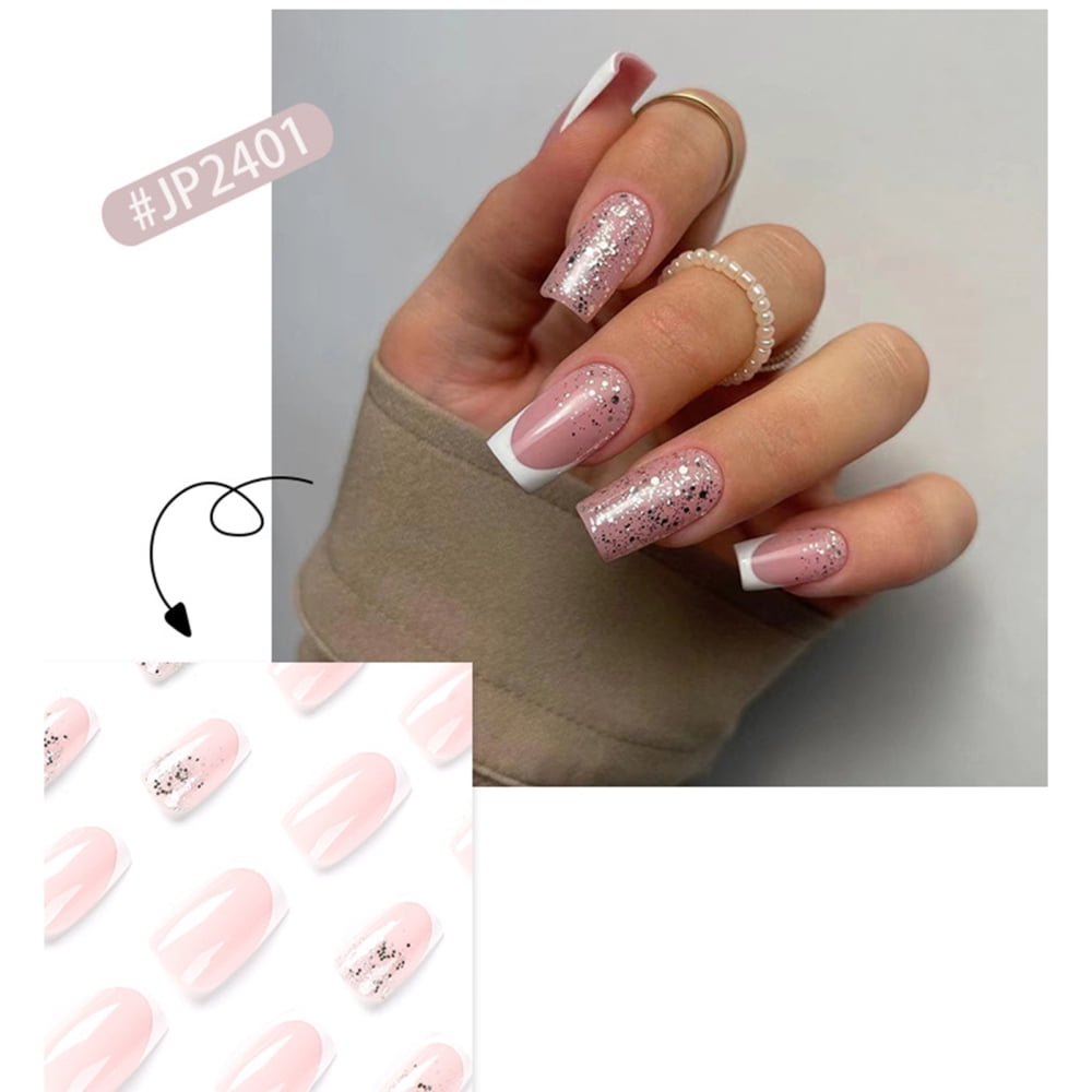 Silver Hexagon Sequins Fake Nails NonToxic Odorless Not Hurt to Hands