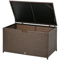 thumbnail image 1 of CoSoTower 113 Gallon Outdoor Storage Box, Rattan Deck Box for Indoor, Patio Furniture Cushions, Brown, 1 of 7