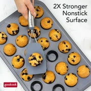 GoodCook PRO Nonstick Steel Mini Muffin Pan , 24 Cup, Gray