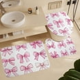 thumbnail image 6 of Cute Pink Bows Shower Curtain Sets with Rugs 4 Piece Shower Curtain Set with Curtain Rug Toilet Cover And U Shaped Mat Bow Waterproof Personality Pattern Bath Curtains for Bathtub Decor, 6 of 8