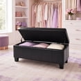 thumbnail image 6 of Black Storage Ottoman Bench, Upholstered Storage Bench with Lift Top for Bedroom Entryway, 6 of 8