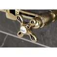 thumbnail image 2 of Kingston Brass KS2442AX Heritage Double-Handle Wall-Mount Bridge Kitchen Faucet, Polished Brass, 2 of 7