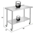 thumbnail image 2 of Yeshouse Mesa de acero inoxidable para preparación y trabajo con protector contra salpicaduras, mesa de cocina resistente con estante inferior ajustable y patas para restaurantes, hogares y hoteles, 2 of 7
