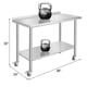 thumbnail image 2 of Yeshouse Mesa de acero inoxidable para preparación y trabajo con protector contra salpicaduras, mesa de cocina resistente con estante inferior ajustable y patas para restaurantes, hogares y hoteles, 2 of 7