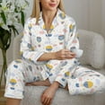 thumbnail image 6 of Honeii Hot Air Balloon print Women's Pajama Sets Long Sleeve Button Down Sleepwear Nightwear Soft Pjs Lounge Sets-Small, 6 of 7
