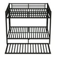 thumbnail image 6 of Queen over Queen Metal Bunk Bed with Twin Trundle, Space-Saving Triple Sleeper, Noise-Free Design, No Box Spring Needed, Black, 6 of 7