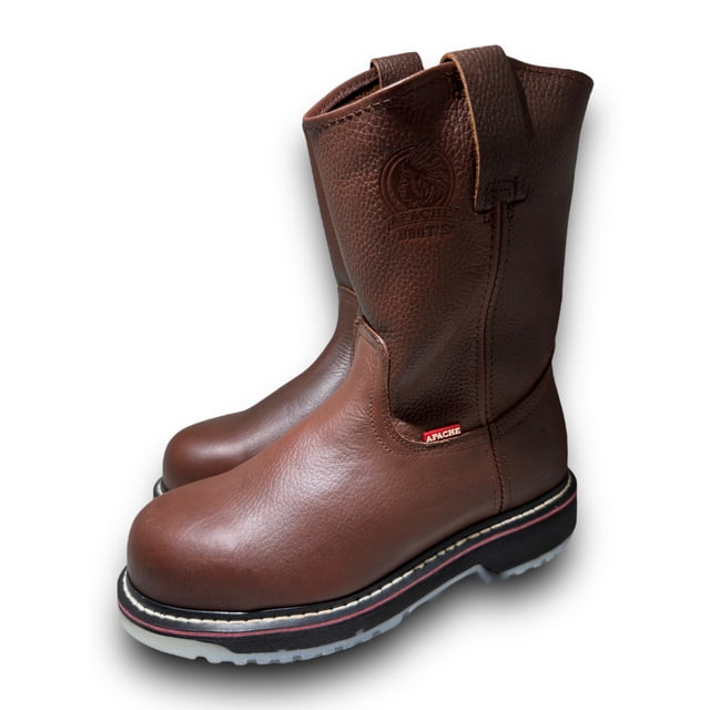 Bota De Trabajo Industrial Uso Rudo, Apache Boots, Piel Vacuno, Roble Flother, Suela Wolvorin, Talla 25.5 MX