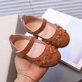 thumbnail image 5 of SYMSHOES Kids Girl Mary Jane Flats Brown Patent Faux Leather with Hook & Loop Strap & 3D Flower Dress Shoes for 1-6 Years, Casual Party Everyday Shoes,Size 10, 5 of 6