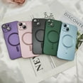 thumbnail image 6 of Magnetic Case for iPhone 15 Plus Phone Case for Women, Cute Matte Luxury Soft Metallic Luster Design with Camera Lens Protector, Compatible with Magsafe Case for iPhone 15 Plus 6.7"-Green, 6 of 13