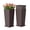 Brown, variant on Devoko 2 Pack 30" Tall Outdoor Plastic Planters with trays and Inner Pots, UV Resistant Faux Wicker Rattan Patio Planters, Large Tapered Design for Balcony Garden Living Room, Brown