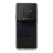 DistinctInk Clear Shockproof Hybrid Case for Samsung Galaxy S9 (5.8" Screen) - TPU Bumper Acrylic Back Tempered Glass Screen Protector - Funniest Contradicting Phrases - Married