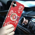 thumbnail image 3 of For Samsung Galaxy A06 Diamonds Bling All Around Edges Sparkly Glitter Hybrid with Ring Stand Holder Fashion Good Luck Cover, XPM Phone Case [Red], 3 of 7
