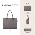 thumbnail image 3 of ECOSUSI Leather Laptop Tote Bag for Women 15.6 Inch Computer Briefcase Waterproof Handbag Shoulder Bag Purse for Tablet Work Office Business College Daily Travel, Gray, 3 of 8