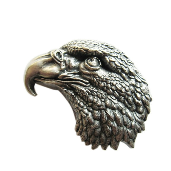 Vintage Silver Plated Eagle Head Cowboy Western Belt Buckle