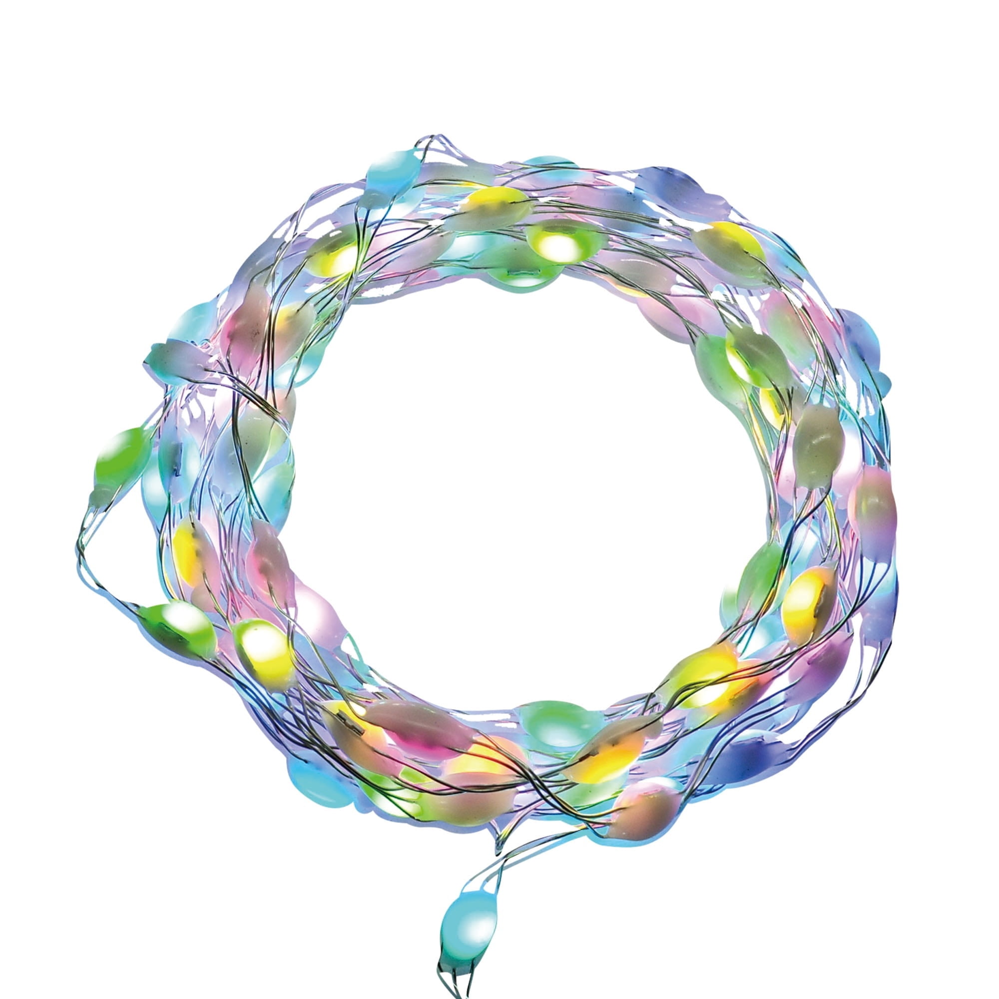 Indoor 100-Count LED Multi-Function Color-Changing Christmas Garland Lights, Multicolor, Silver Wire, 9.6', by Holiday Time