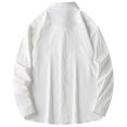 thumbnail image 3 of pstuiky camisa de manga larga para hombre, Ropa de trabajo holgada de color liso para hombre, con solapa suelta y manga larga top de hombre xxxxl, 3 of 3