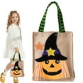 thumbnail image 2 of Reusable Halloween Burlap Candy Bags for Kids | Pumpkin Witch Skeleton Themed Designs | Eco-Friendly Trick or Treat Bags | Festive Party Favor Bags for Halloween Night, 2 of 9