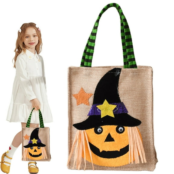 Food Storage Containers,Halloween Bags – Reusable Burlap Bags – Pumpkin Witch Skeleton & Designs – Kids’ Candy Bags For Halloween
