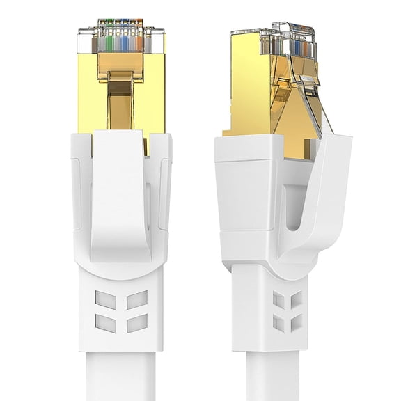 Cat8 Ethernet Cable 50FT, High Speed Outdoor&Indoor Cat8 LAN Network Cable 40Gbps, 2000Mhz with Gold Plated RJ45 Connector, Weatherproof S/FTP UV Resistant for Router/Gaming/Modem (50)