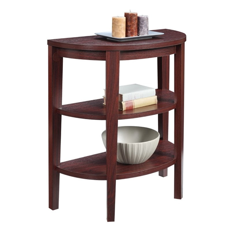 Pemberly Row Round End Table in Mahogany Wood Finish 