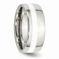 thumbnail image 4 of Stainless Steel Polished White Ceramic Inlay 9.00mm Band Size: 11; for Adults and Teens; for Women and Men, 4 of 6