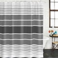 thumbnail image 3 of Gradient Grey Striped Waterproof Fabric Shower Curtain,Simple Farm Stripes Minimalist Waterproof Fabric Shower Curtain for Bathroom Curtains Bathtubs Shower Curtains with 12 Hooks Standard 66x72, 3 of 8