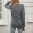 thumbnail image 5 of Fiaer.Womens Going out Long Sleeve Tops.Crew Neck Plus Size Loose Fit Tshirts for Women.Women's Casual Trendy Basic T Shirts Grey S, 5 of 6