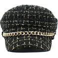 thumbnail image 2 of CoCopeaunts Women Newsboy Hats Plaid Tweed Baker Boy Fiddler Cap Beret Cap with Chain Cabbie Paperboy Sailor Hat, 2 of 6