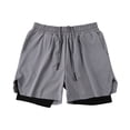 thumbnail image 5 of Seyurigaoka Men’ s Shorts, Elastic High Waist Sweatpants Double-Layer Sports Pants, 5 of 5