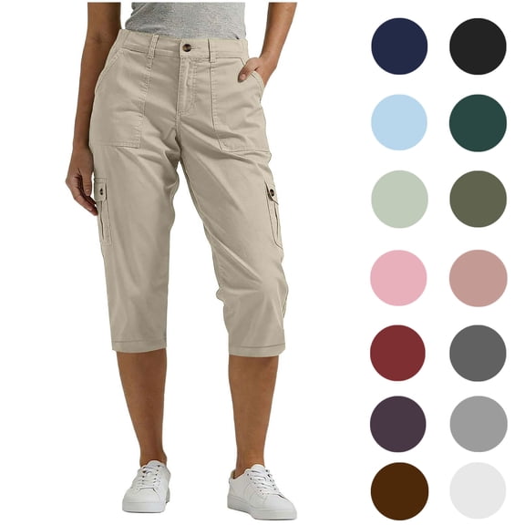 POROPL Women's Cargo Capris,Capris for Women,Chino Pants with Pockets Straight Leg Cropped Pants