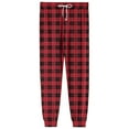 thumbnail image 5 of Men's Pajama Pants Tapered Leg Lounge Pants Sleepwear Bottoms Plaid Drawstring Waist Sleep Pants, 5 of 8