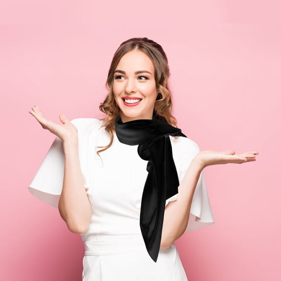 LOLIPPYY Black Polyester Hair Wrap Scarf 1 Piece Versatile Styling Accessory for Casual and Formal Wear