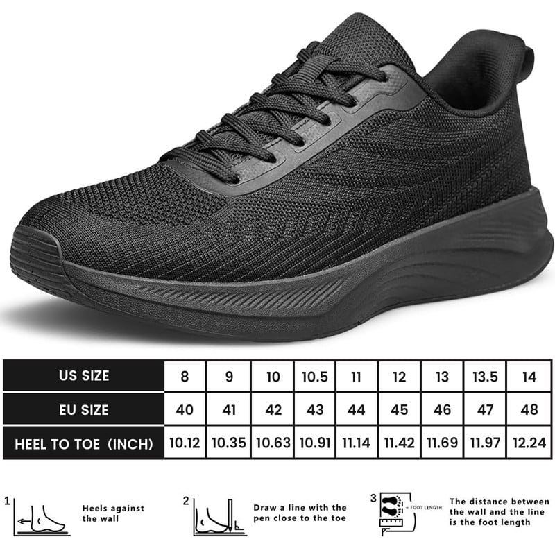 vibdiv Walking Shoes Men Lightweight Breathable Running Tennis Athletic Gym Workout Cross Training Slip on Sneakers All Black Size 11