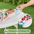 thumbnail image 5 of Pioneer Flower Floral Print Pattern Round Fitted Tablecloth with Elastic Edge,Dining Table Cover Waterproof,Outdoor Round Tablecloth for Camping,Dining,Indoor and Outdoor, 5 of 7