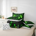 thumbnail image 4 of Erosebridal Queen Size Game Console Comforter Set Gamer 7 Piece Bed In A Bag,3D Gaming Geometric Check Lightweight Soft Bedding Sets,Neon Green Gamepad Bed Set,Black, 4 of 6