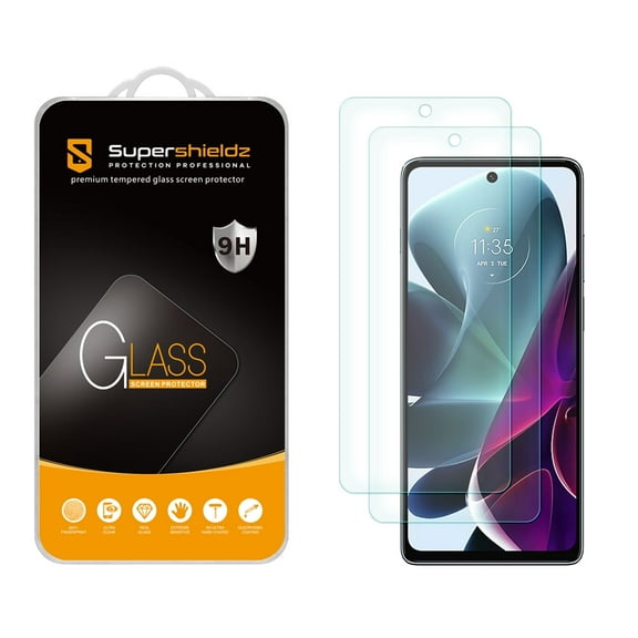 (2 Pack) Supershieldz Designed for Motorola Moto G200 5G Tempered Glass Screen Protector, Anti Scratch, Bubble Free