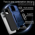 thumbnail image 6 of Dteck for iPhone 15 Pro Case with Slide Camera Lens Cover, Military Grade Drop Protection Magnetic Ring Holder Kickstand Protective Phone Case,Blue, 6 of 9